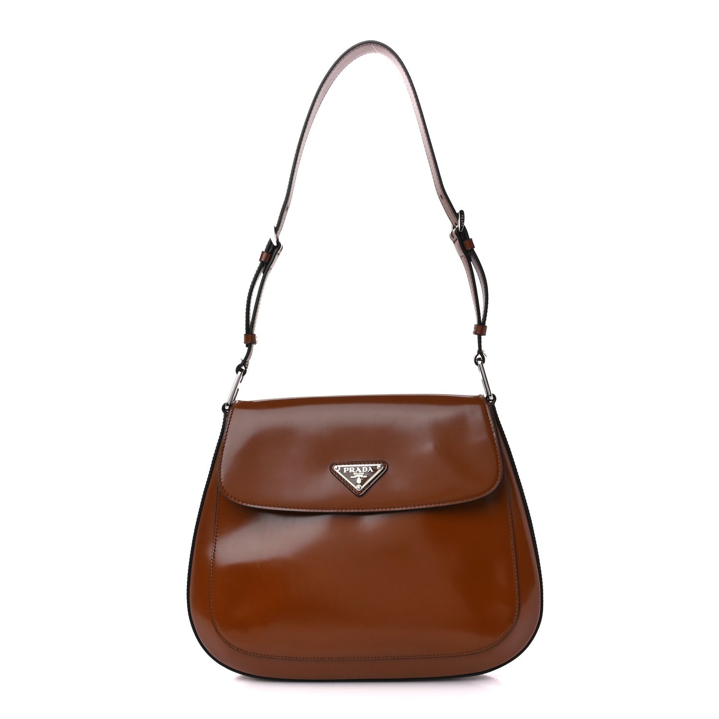 Spazzolato Cleo Flap Adjustable Strap Shoulder Bag Tobacco