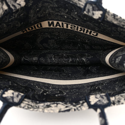 Christian Dior Canvas Embroidered Large Dioriviera Toile De Jouy Reverse Book Tote Blue 5 of 12
