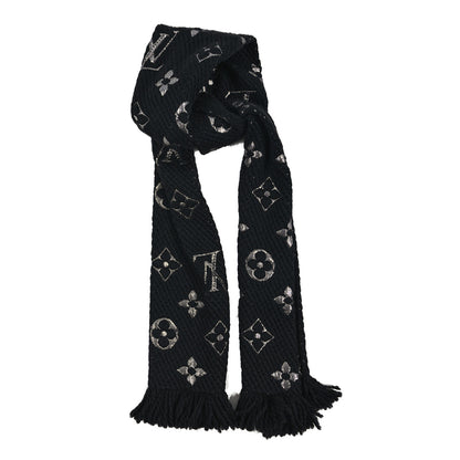 Louis Vuitton Wool Silk Logomania Shine Scarf Black 1 of 3