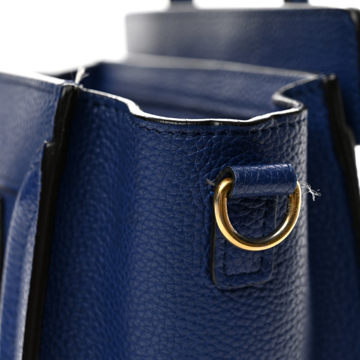 Drummed Calfskin Nano Luggage Indigo