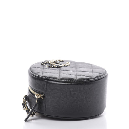 Chanel Caviar Quilted French New Wave Round Clutch With Chain Black 4 of 11
