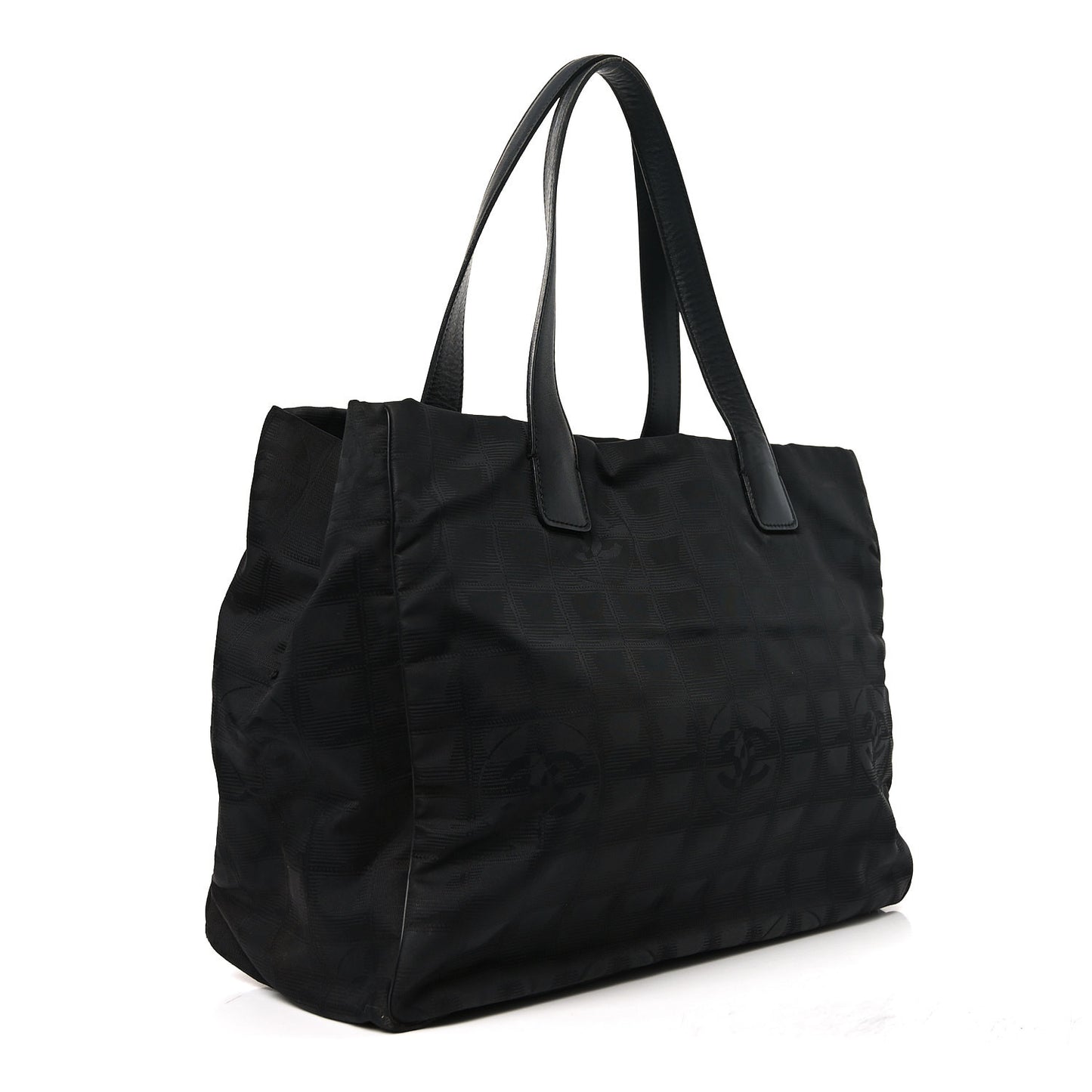 Nylon Large Travel Tote Black