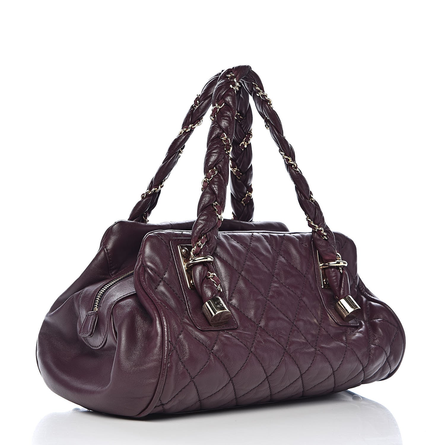Chanel Lambskin Lady Braid Bowler Purple 3 of 11