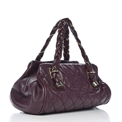 Chanel Lambskin Lady Braid Bowler Purple 3 of 11