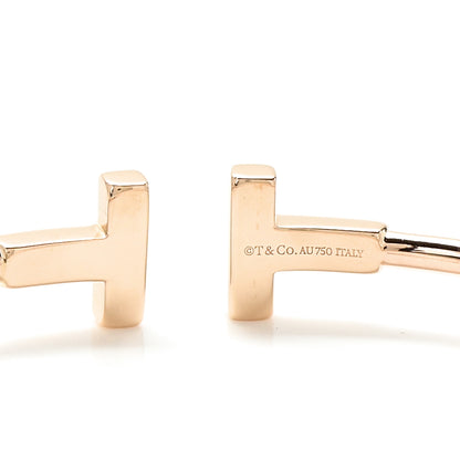 Tiffany 18K Rose Gold Diamond T Wire Bracelet 3 of 4