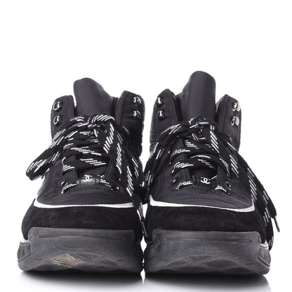 Chanel Fabric Suede Womens CC Sneakers 39.5 Black 2 of 10