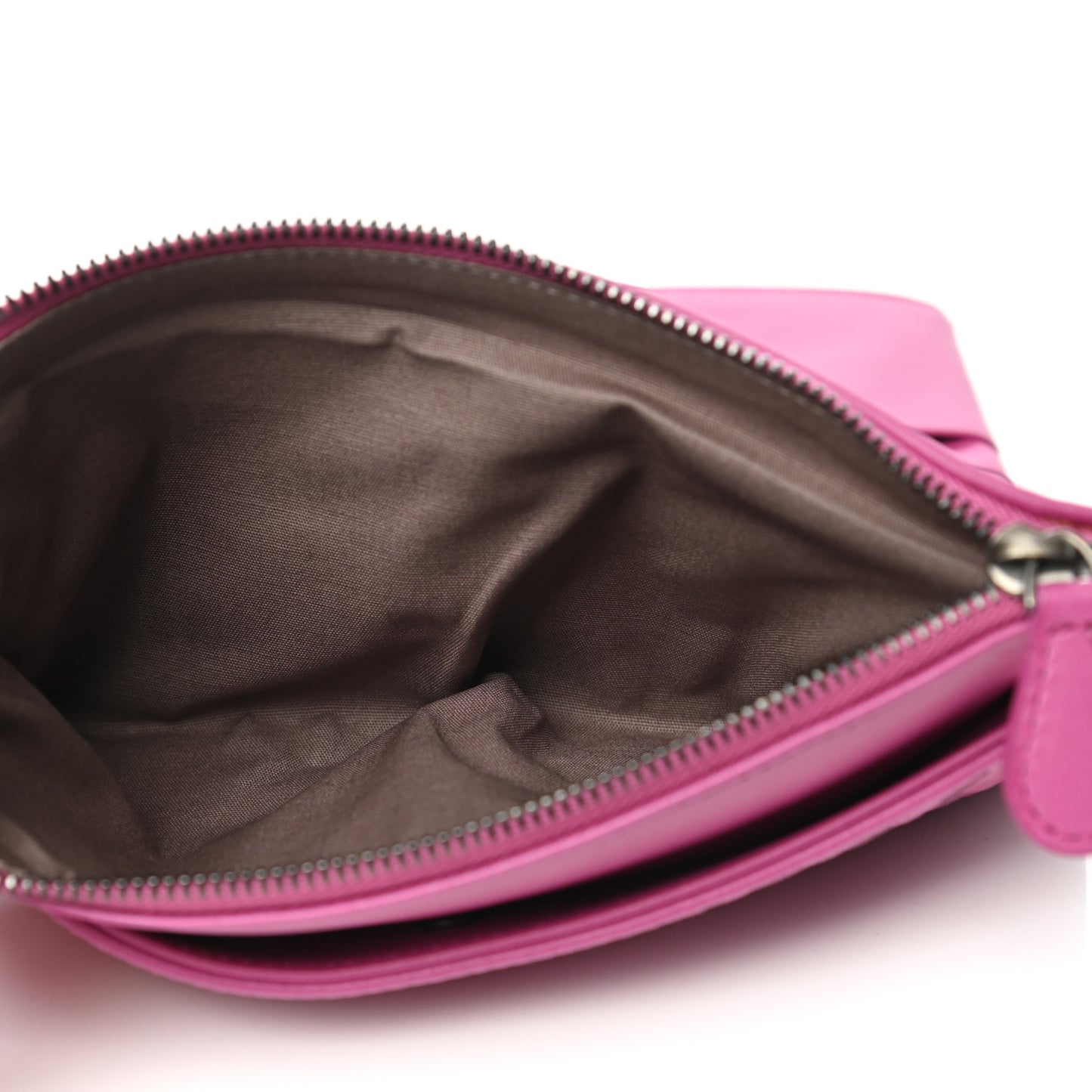 Nappa Intrecciato Double Zip Clutch Wallet Ametista