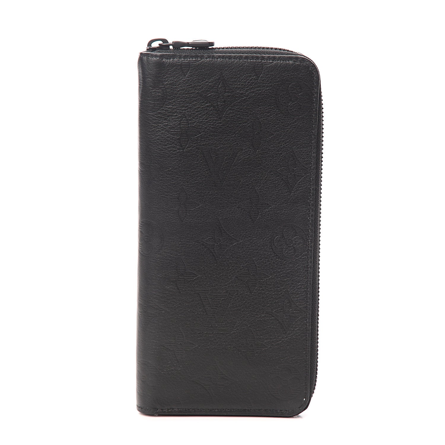 Louis Vuitton Calfskin Monogram Shadow Vertical Zippy Wallet Black 1 of 6