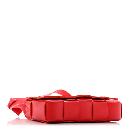 Bottega Veneta Lambskin Maxi Intrecciato Small Cassette Crossbody Bag Redstone 3 of 12