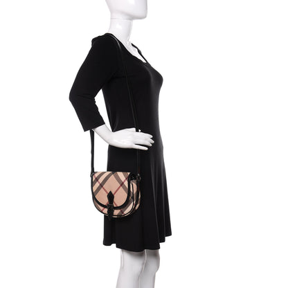 Burberry Patent Nova Check Crossbody Bag Black 2 of 14