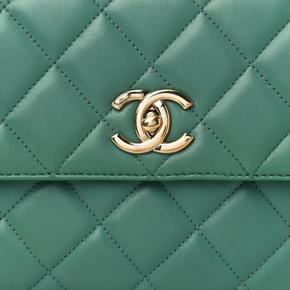 Chanel Lambskin Quilted Small Trendy CC Flap Dual Handle Bag Light Green 8 of 10