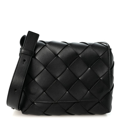 Bottega Veneta Grained Calfskin Intreccio Small Diago Crossbody Bag Black 1 of 9
