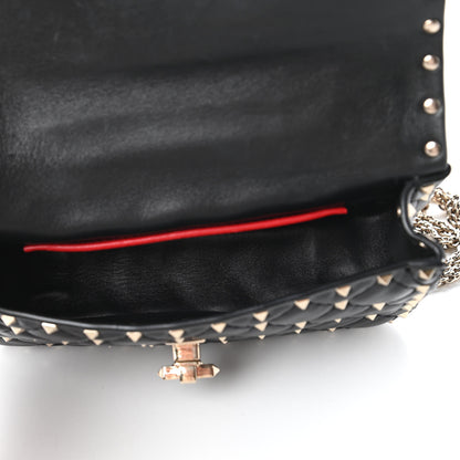 Valentino Garavani Lambskin Small Rockstud Spike Shoulder Bag Black 5 of 9