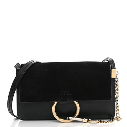 Chloe Suede Calfskin Small Faye Shoulder Bag Black 1 of 10