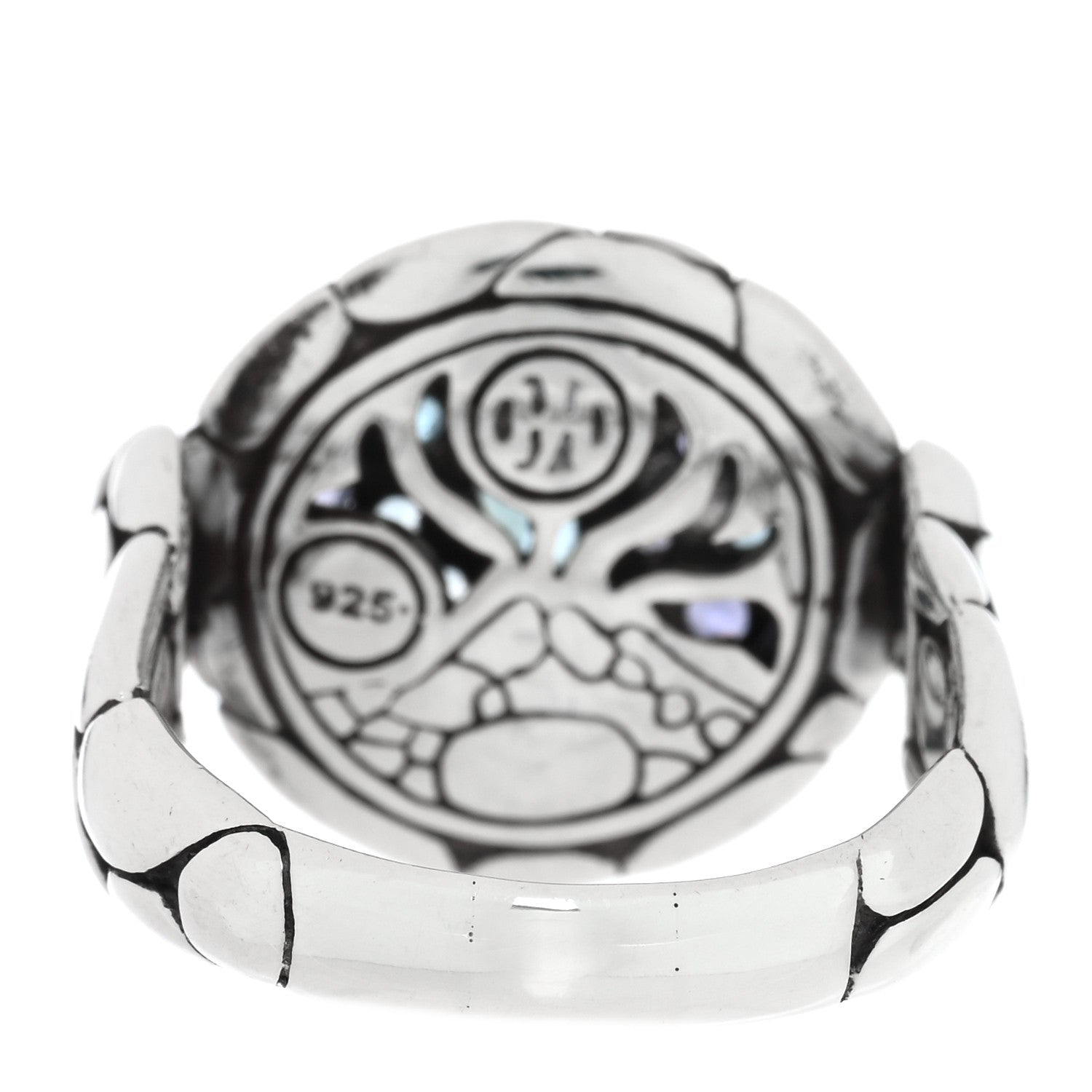 John Hardy Sterling Silver Blue Topaz Iolite Aquamarine Kali Lavafire Ring 63 10.25 3 of 4