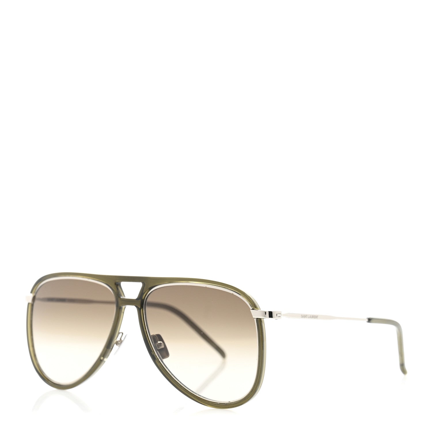 Saint Laurent Metal Aviator Classic 11 Rim Sunglasses Grey 1 of 8