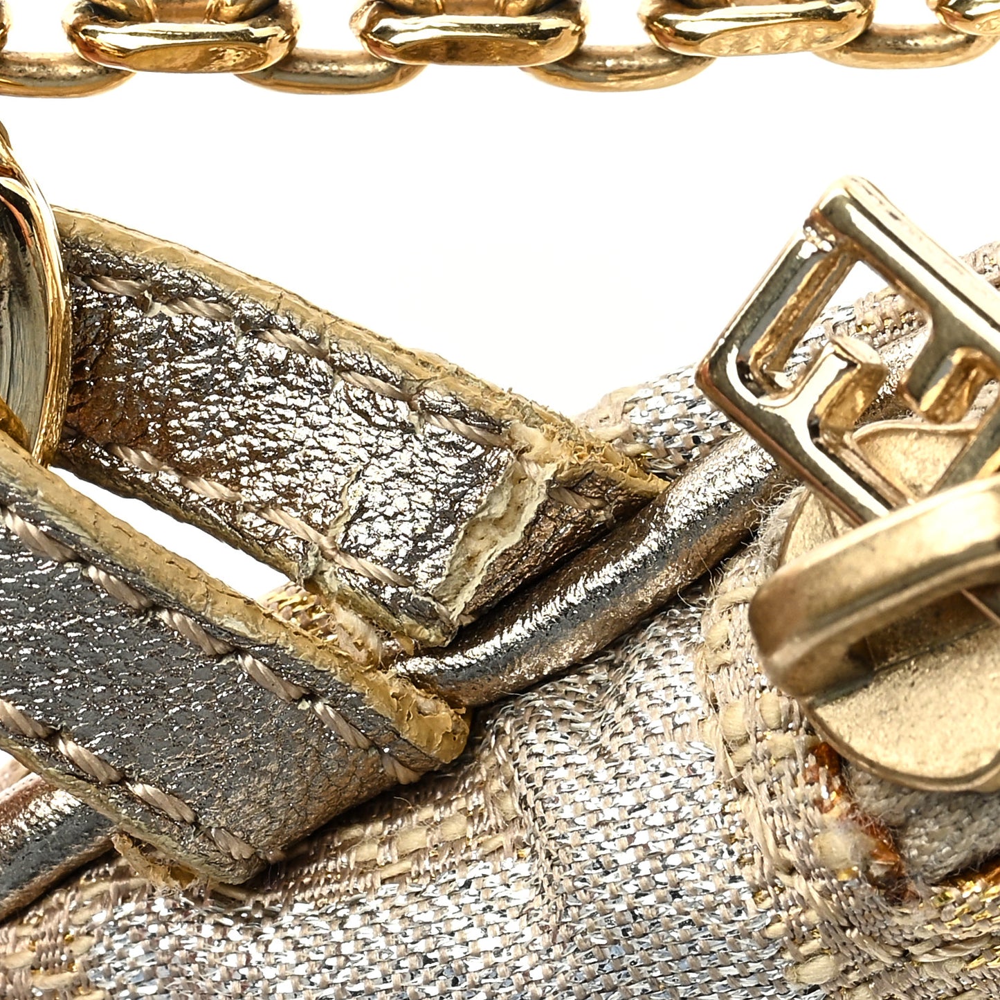 Metallic Zucca Mini Pochette Oro Argento