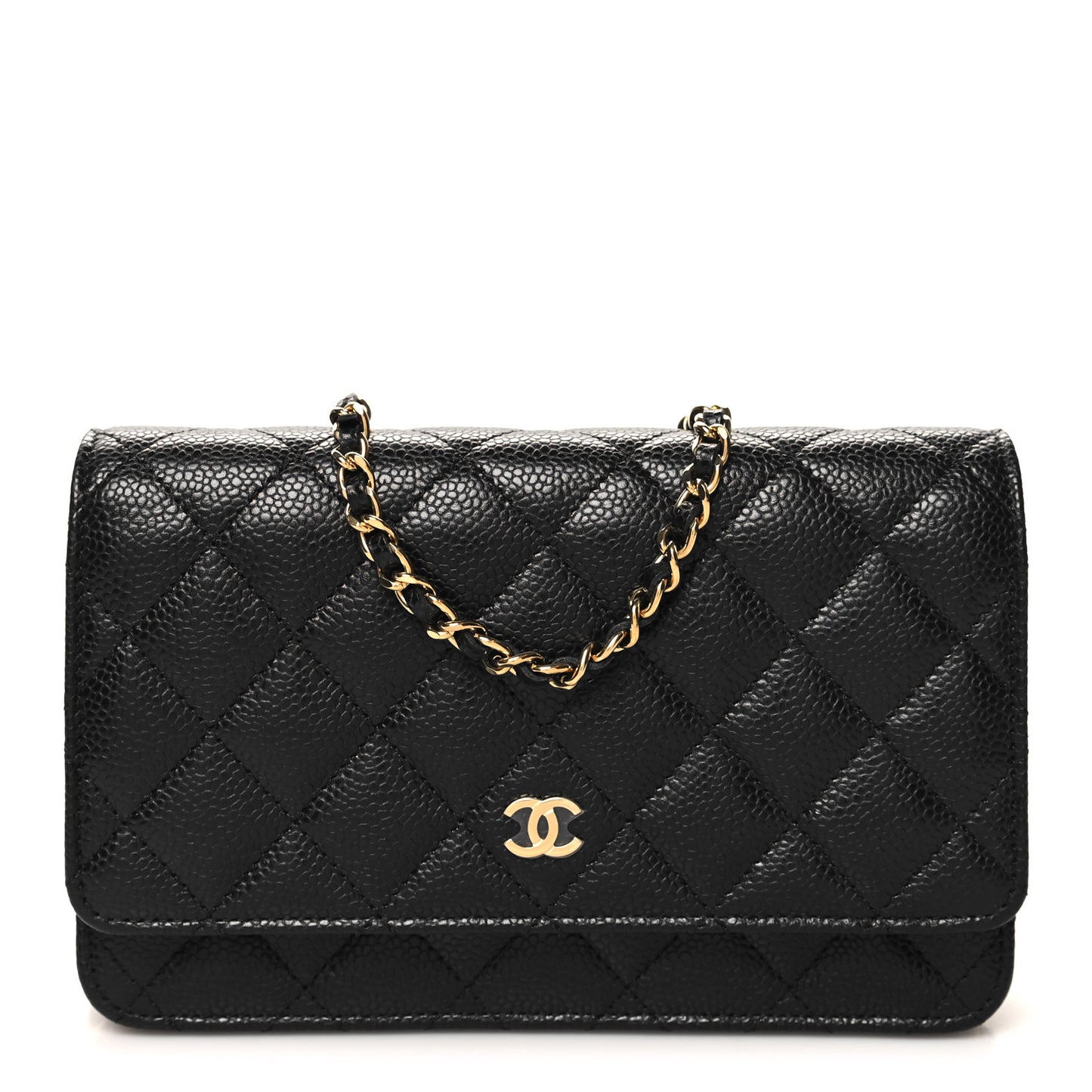 Caviar Quilted Wallet On Chain WOC Black
