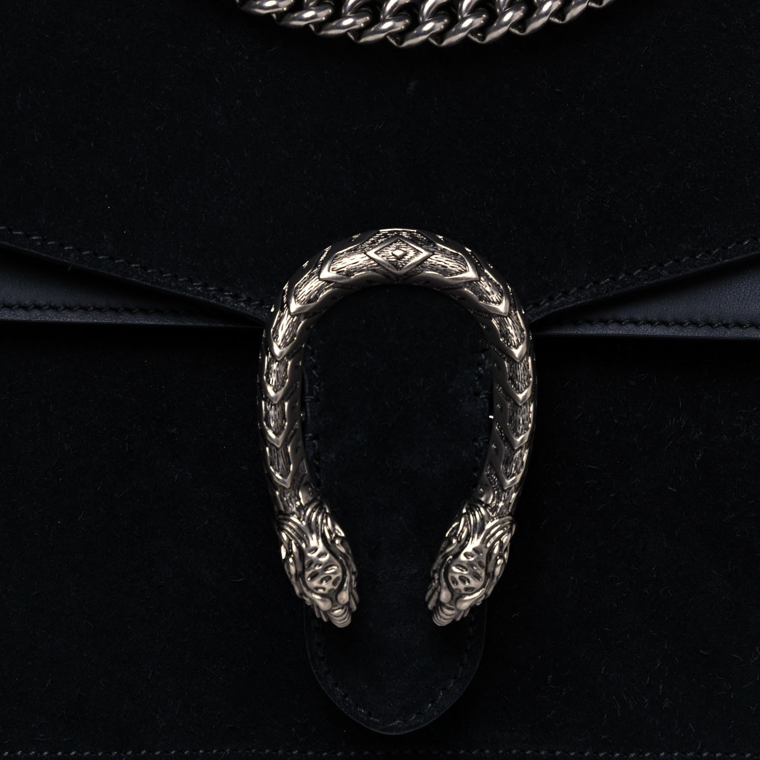 Gucci Suede Medium Dionysus Shoulder Bag Black 7 of 10