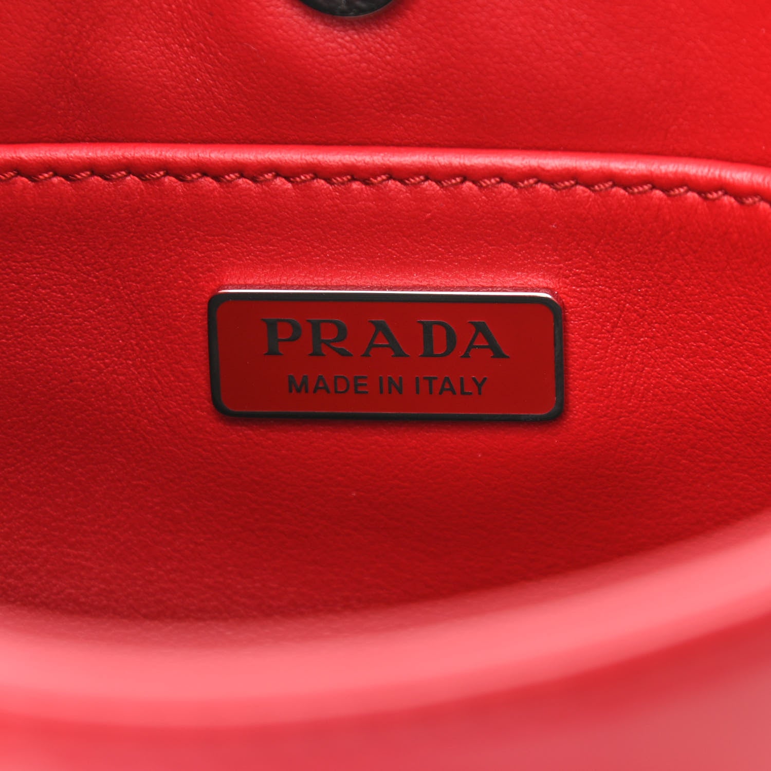 Prada Spazzolato Cleo Shoulder Bag Scarlatto Black 7 of 8