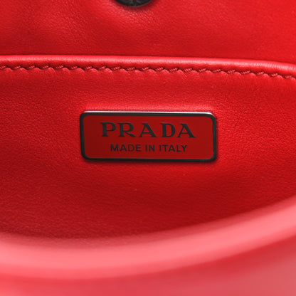 Prada Spazzolato Cleo Shoulder Bag Scarlatto Black 7 of 8