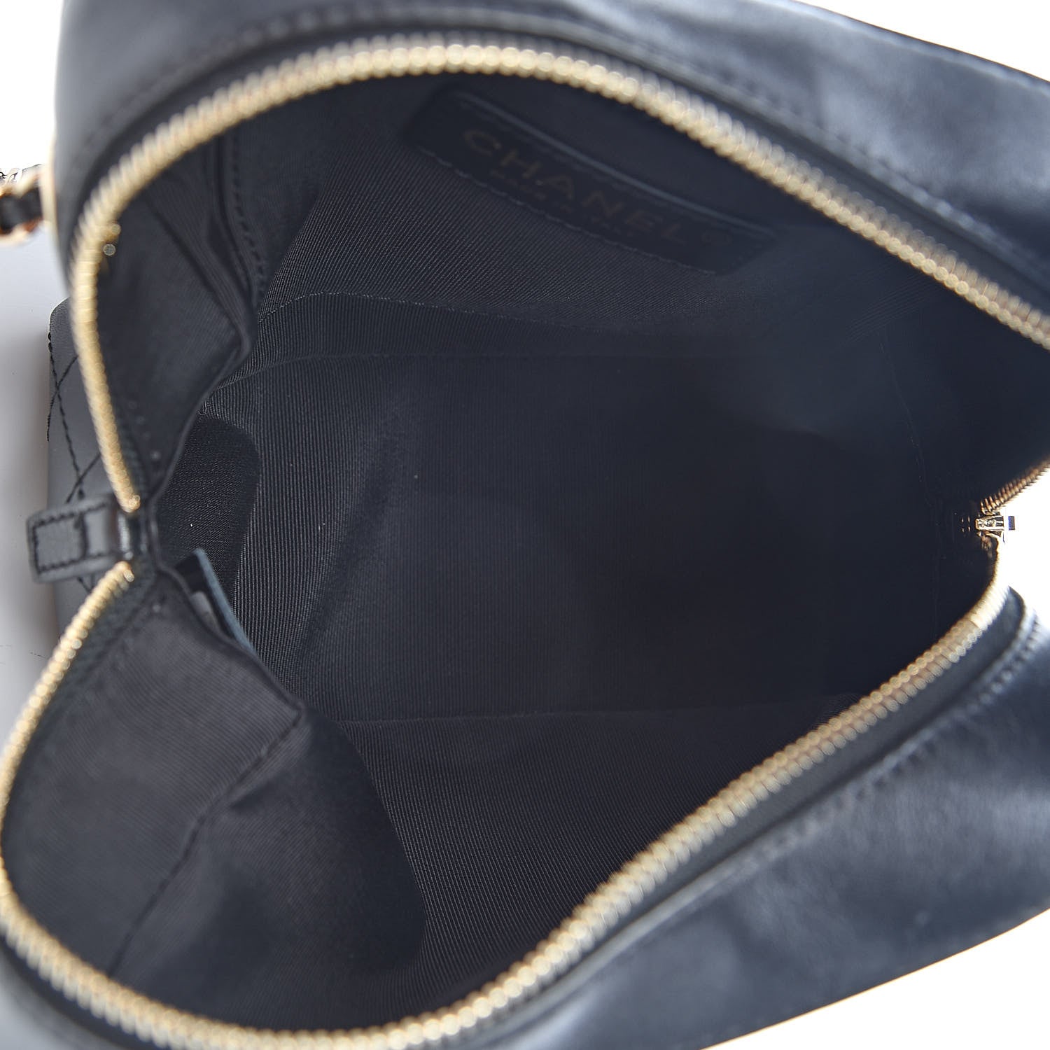 Chanel Calfskin Stitched Enamel CC Camera Case Bag Black 5 of 10