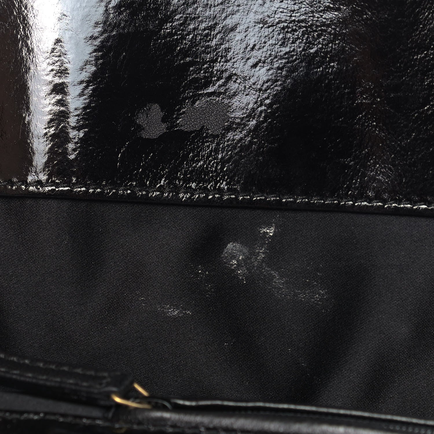 Saint Laurent Patent Crocodile Embossed Tribute Tote Black 10 of 13