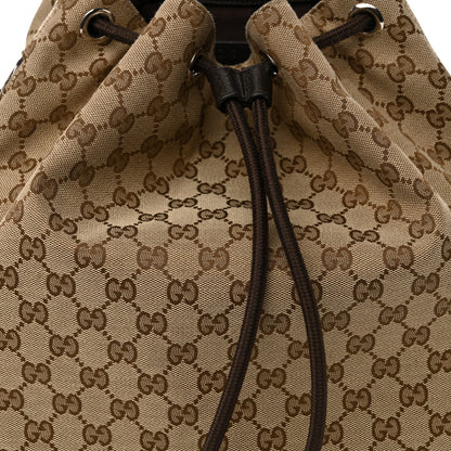 Gucci Monogram Dollar Calfskin O Drawstring Backpack Beige Ebony Testa di Moro Dark Chocolate 8 of 16