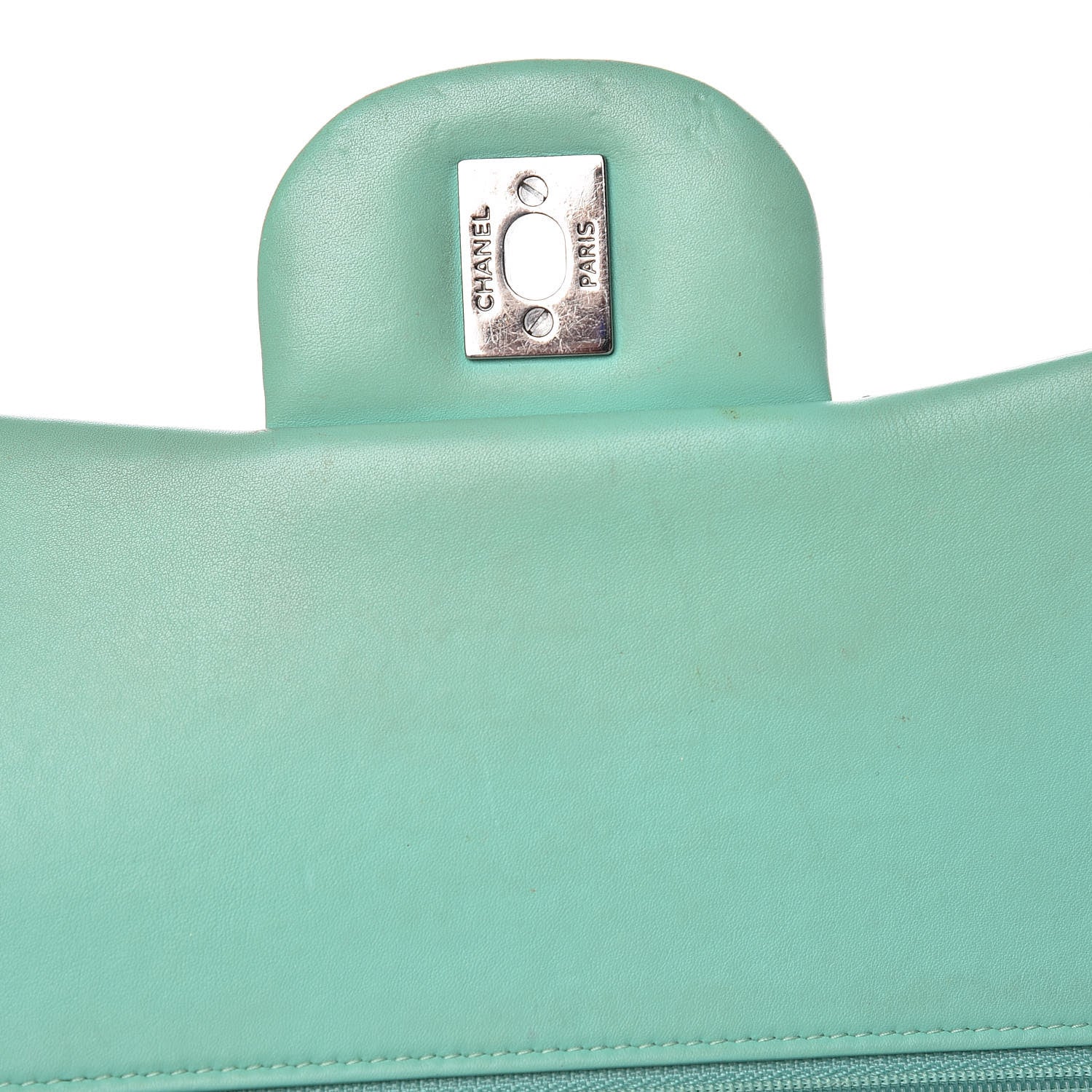 Chanel Patent Quilted Jumbo Double Flap Green 12 of 23