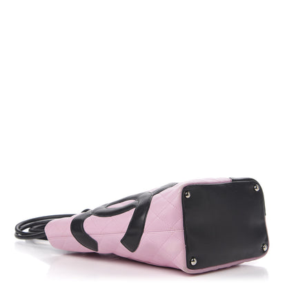 Chanel Calfskin Quilted Medium Cambon Tote Pink Black 4 of 12