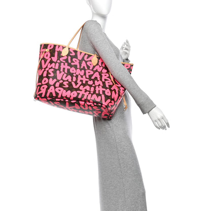 Louis Vuitton Monogram Graffiti Neverfull GM Fuchsia 2 of 13
