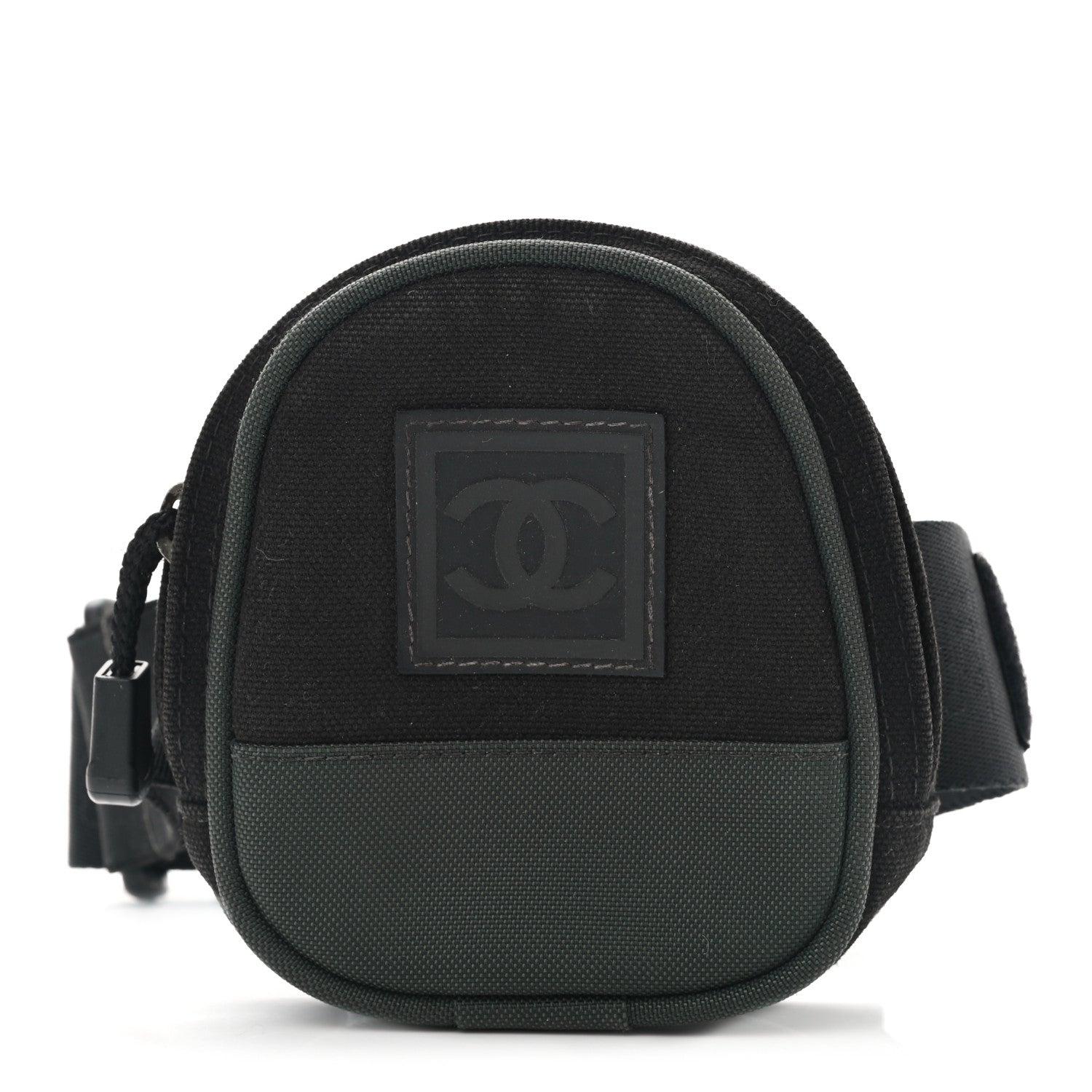Chanel Canvas Nylon Sport Arm Pouch Black Green 1 of 9