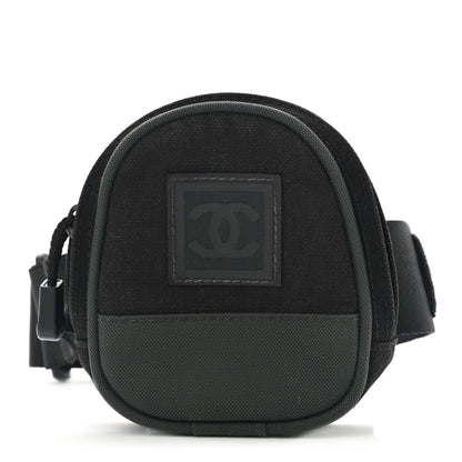 Chanel Canvas Nylon Sport Arm Pouch Black Green 1 of 9