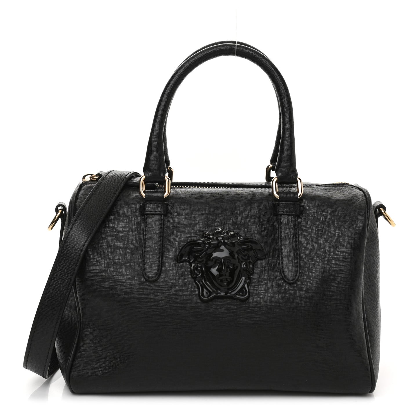 Saffiano Calfskin Palazzo Duffle Bag Black