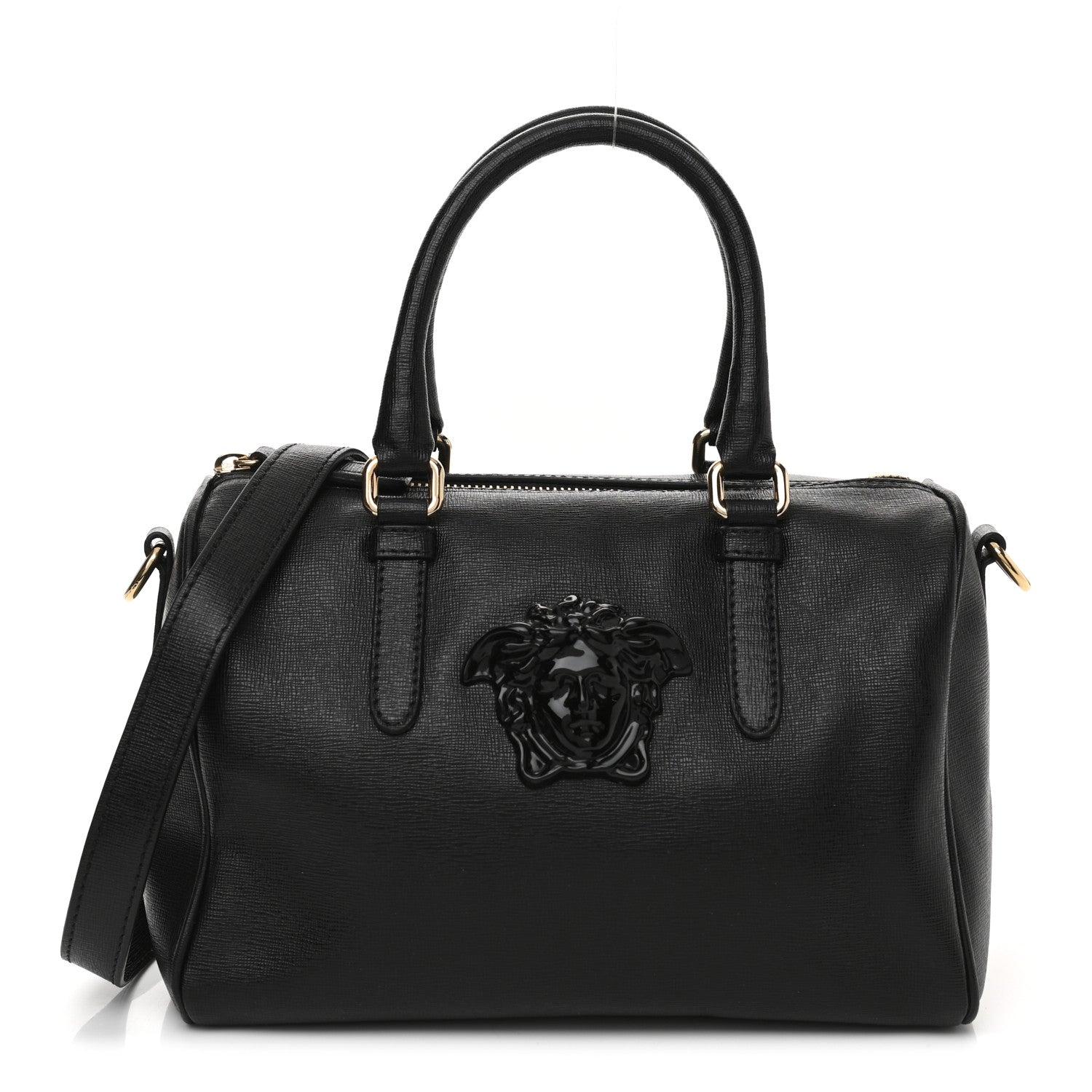 Versace Saffiano Calfskin Palazzo Duffle Bag Black 1 of 8