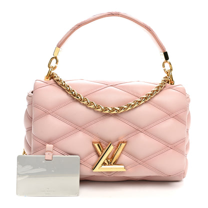 Louis Vuitton Lambskin Malletage Top Handle GO-14 MM Raspberry 1 of 10