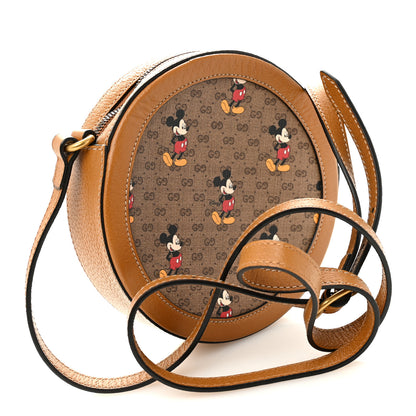 Gucci X DISNEY Mini Vintage GG Supreme Monogram Mickey Mouse Round Shoulder Bag Beige Vintage Sun Oil 3 of 11