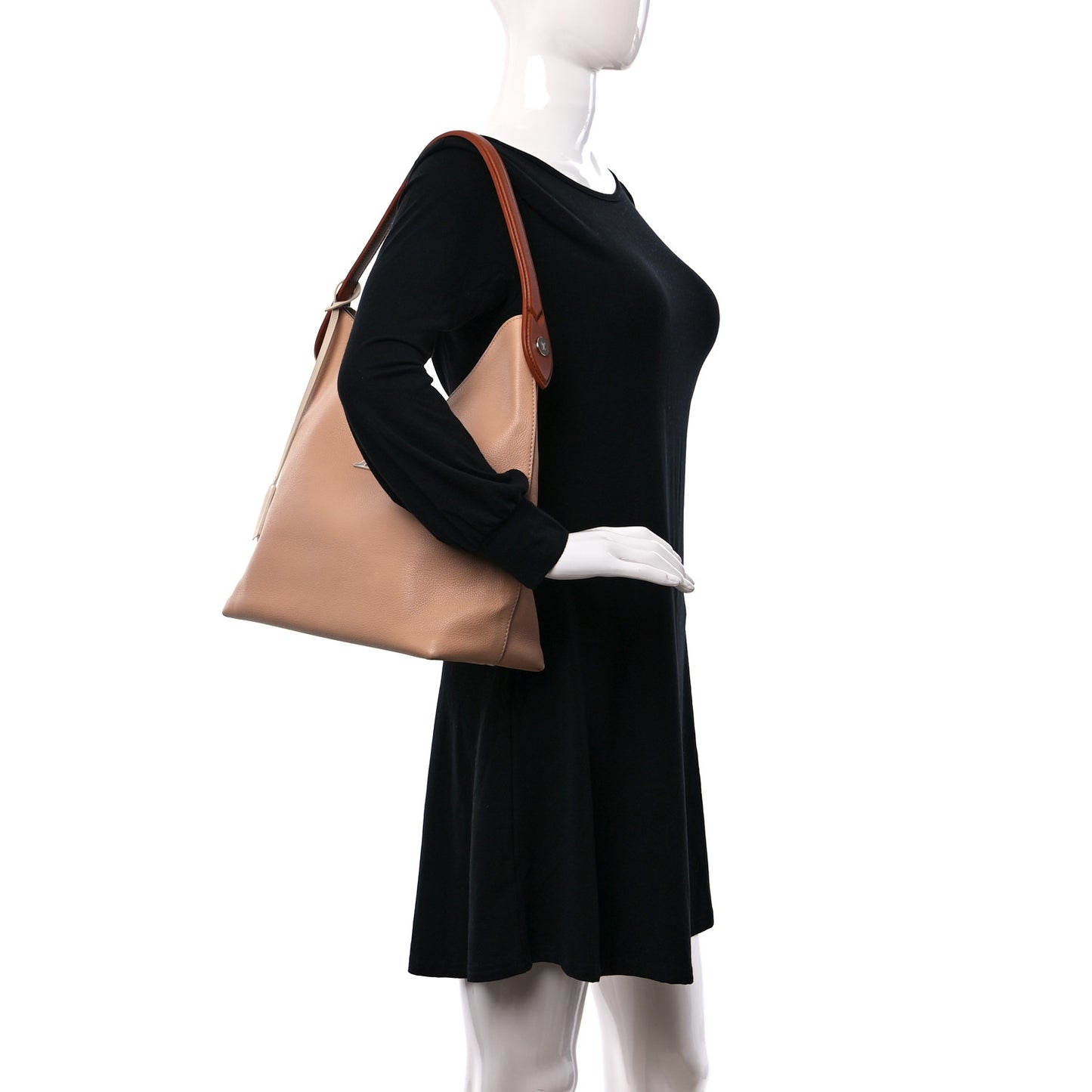 Calfskin Lockme Hobo Beige