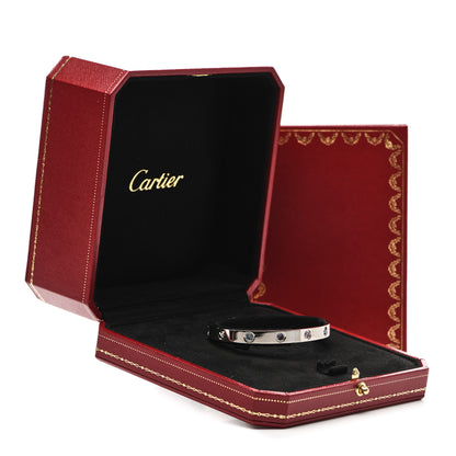 Cartier 18K White Gold Aquamarine Sapphire Spinel Amethyst LOVE Bracelet 17 8 of 8