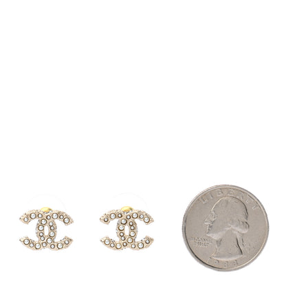 Chanel Graduated Pearl CC Earrings Gold 2 of 5