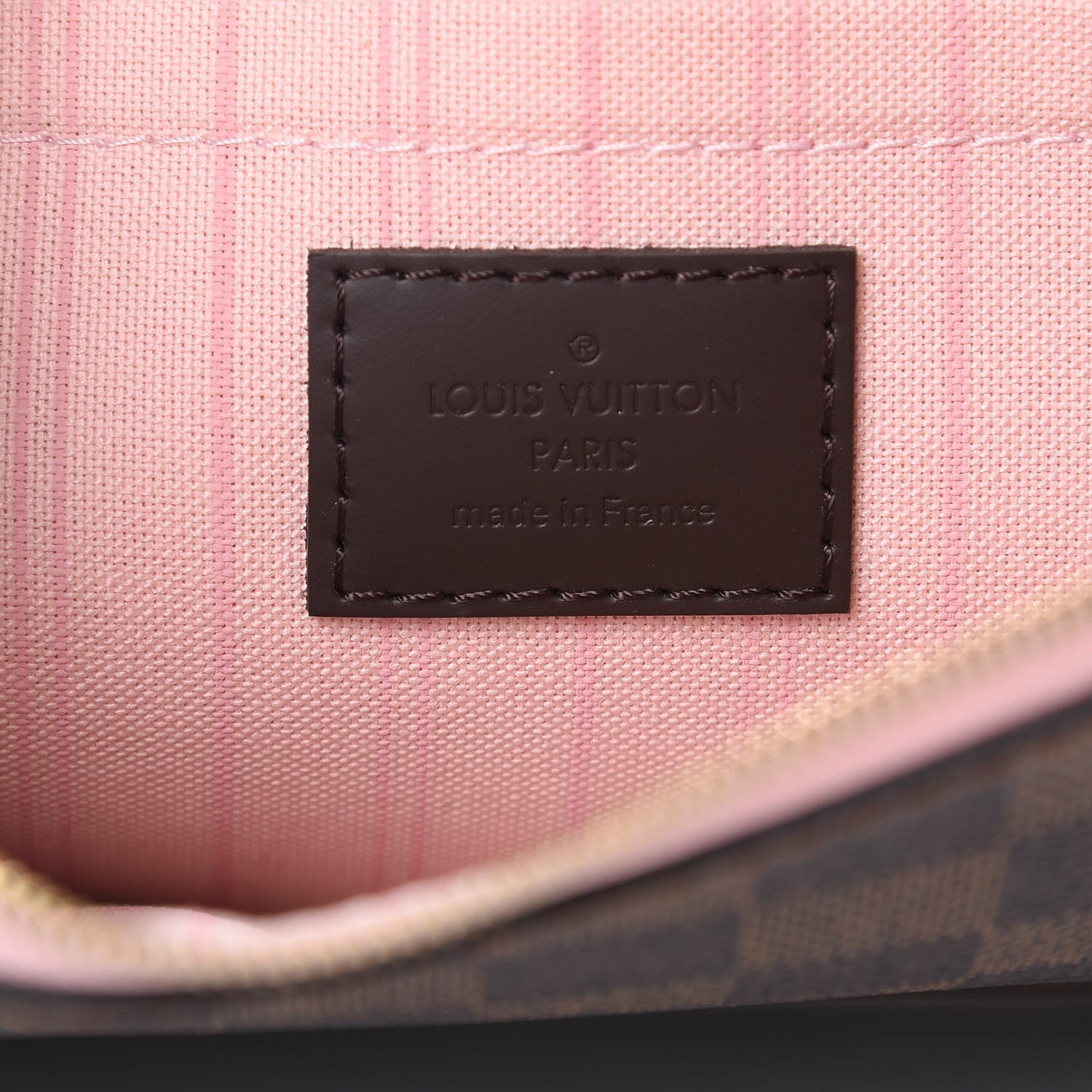 Damier Ebene Neverfull MM GM Pochette Rose Ballerine