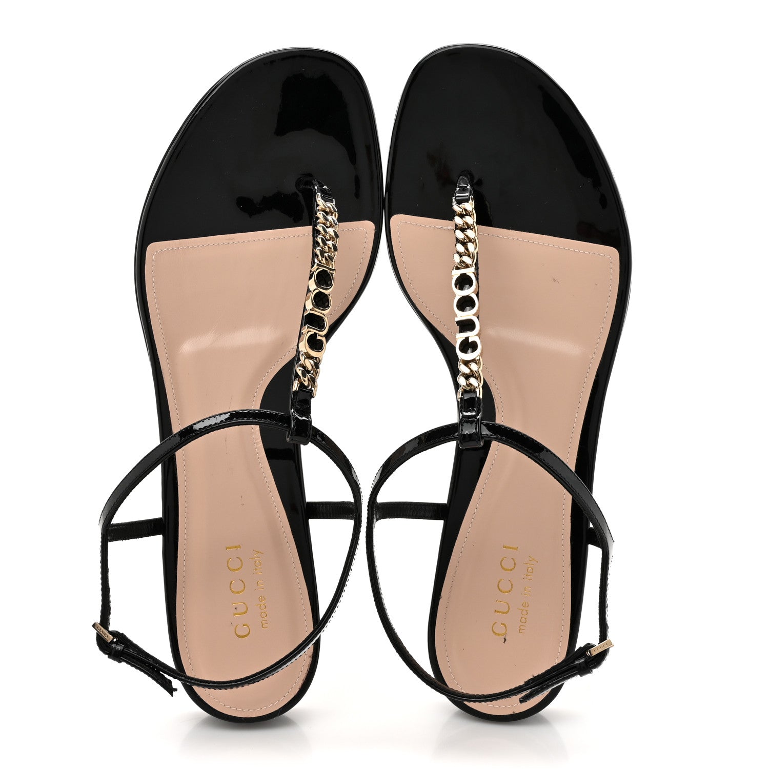 Gucci Patent Signoria Thong Sandals 39 Black 2 of 11