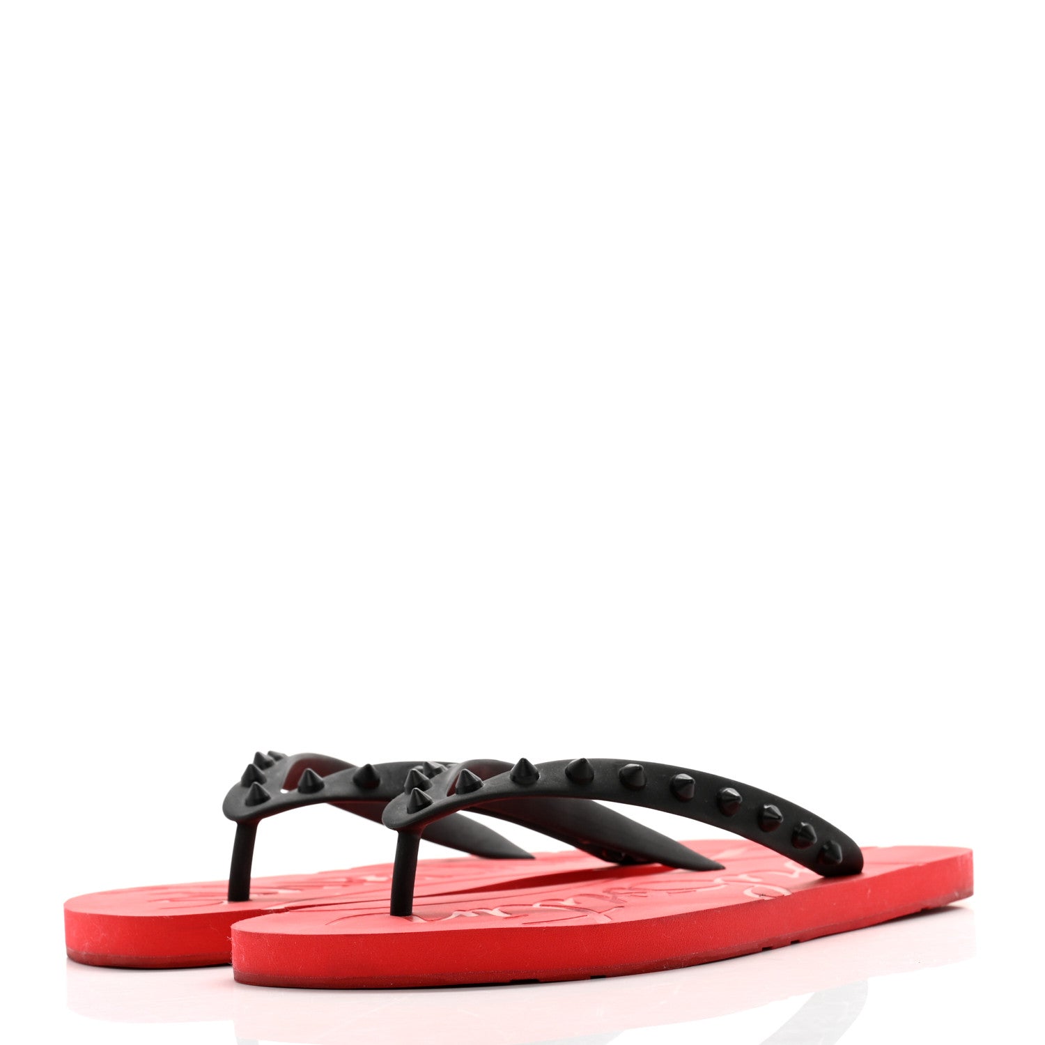 Christian Louboutin Rubber Spike Loubi Donna Flip Flop 39 Black 3 of 10