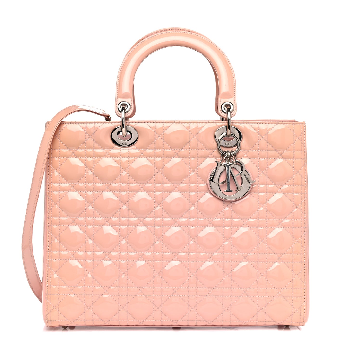 Patent Cannage Large Lady Dior Light Pink