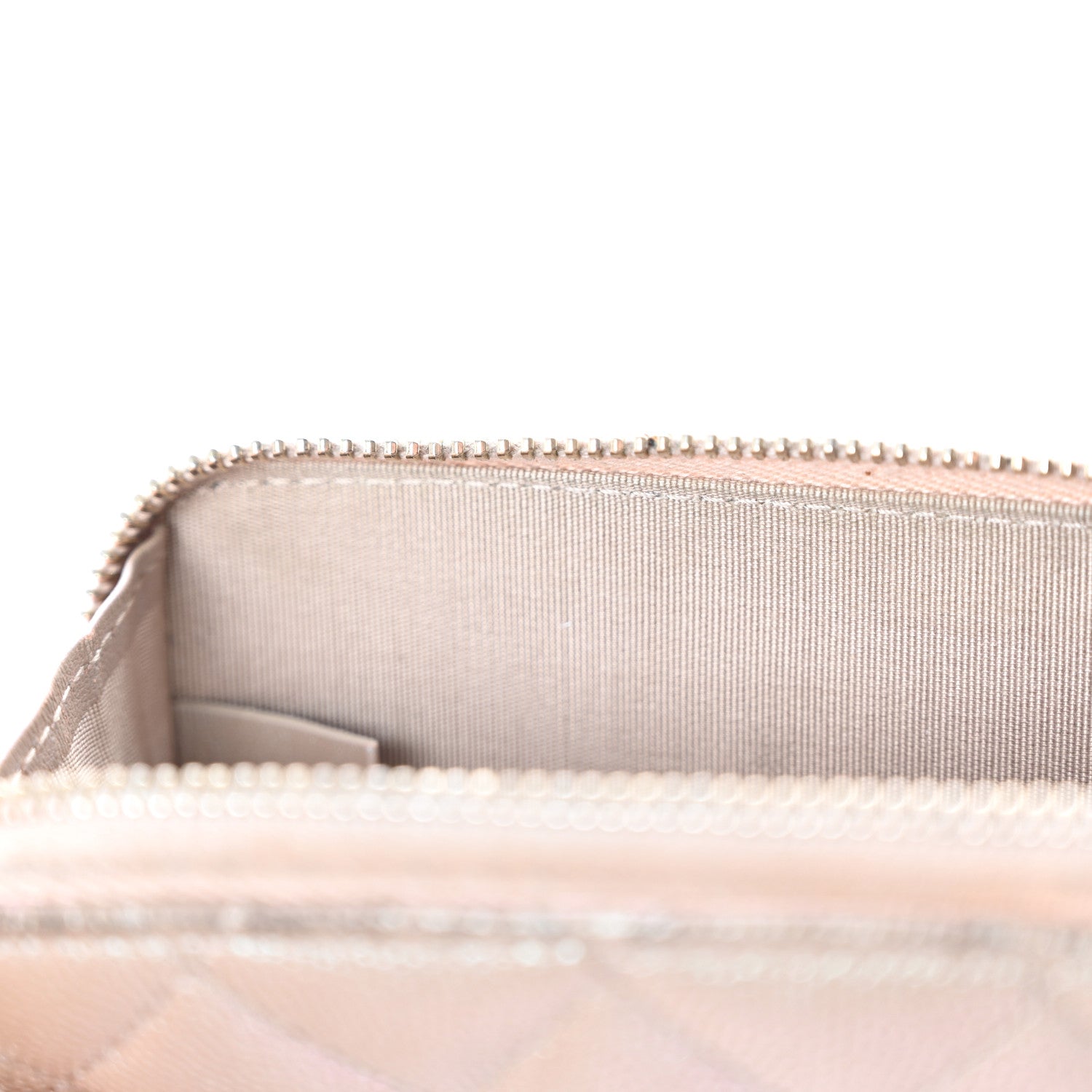 Chanel Iridescent Caviar Quilted Zipped Key Holder Case Beige 17 of 21