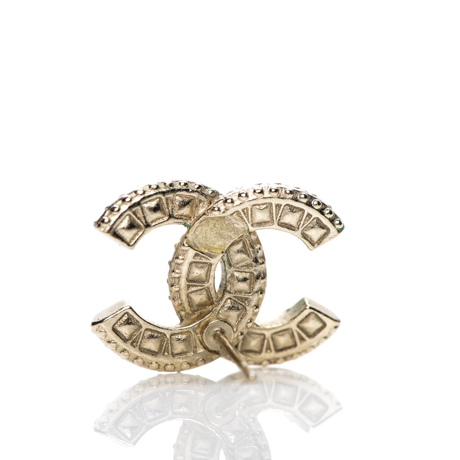 Chanel Crystal CC Earrings Gold 5 of 7