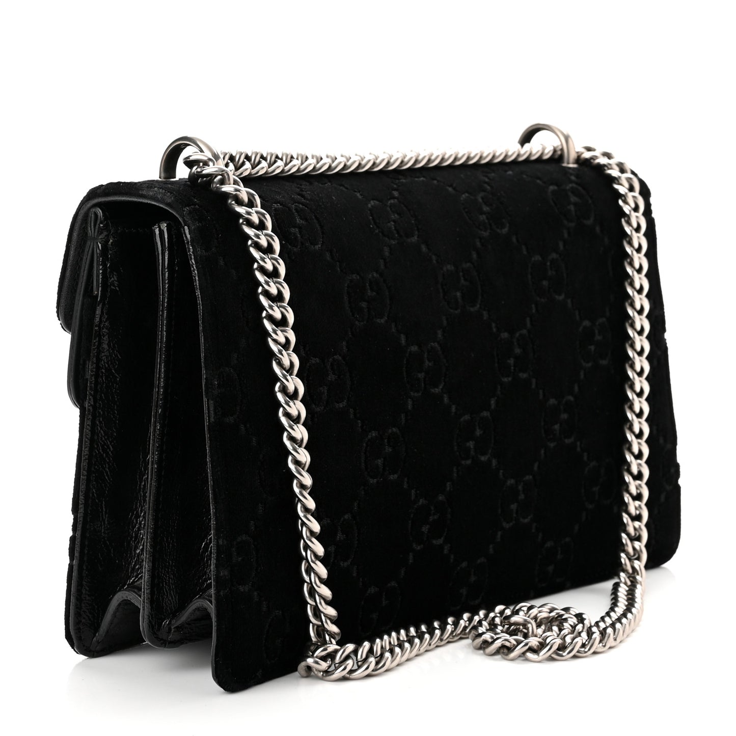 Velvet GG Monogram Small Dionysus Shoulder Bag Black