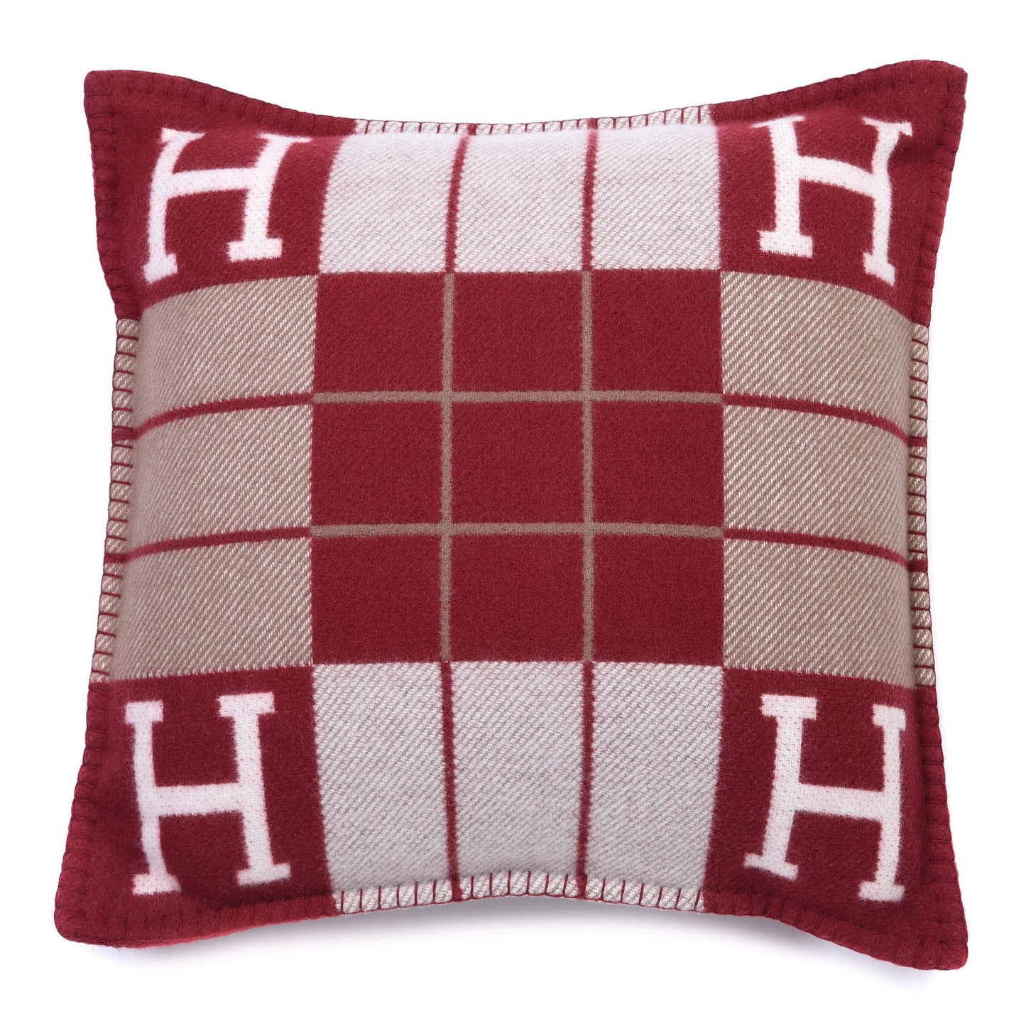 Wool Cashmere Avalon III Pillow PM Ecru Rouge