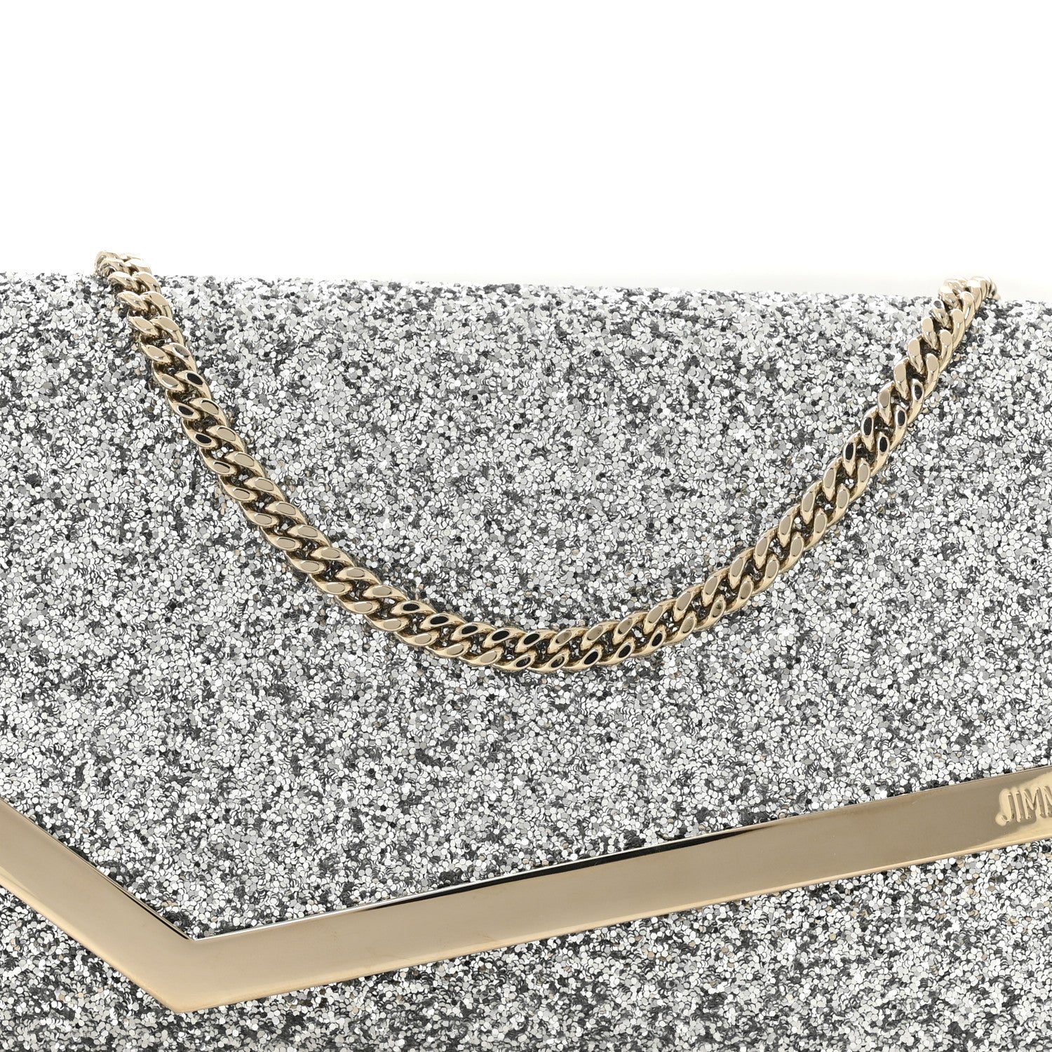 Jimmy Choo Glitter Emmie Clutch Silver 7 of 10