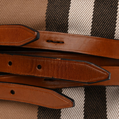 Burberry House Check Bridle Calfskin Medium Gosford Hobo Dark Tan 12 of 14